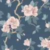 Maya, romantisk og soft blomstrete tapet i støvet blå - Bilde 2