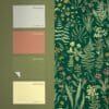 Oshibana, tapet med blomster i smaragdgrønt - Bilde 6