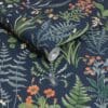Oshibana, tapet med blomster i blått - Bilde 4
