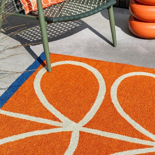 Orla Kiely, Linear Stem retro utendørsteppe i orange - Bilde 3