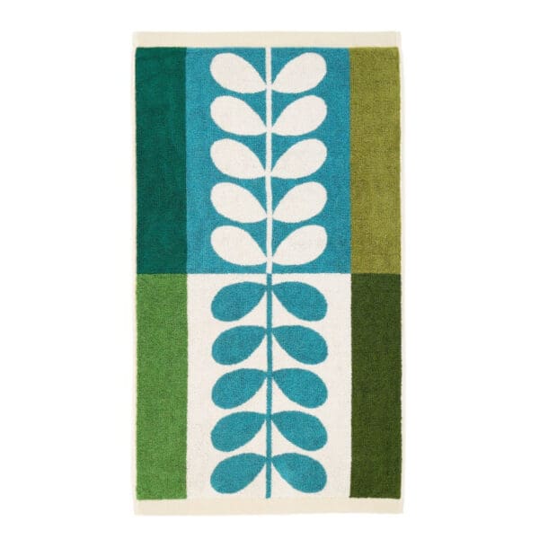 Badehåndkle i retro design i turkis og grønt