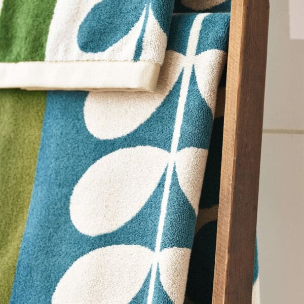 Stem Check, retro håndklær i turkis og grønt fra Orla Kiely - Bilde 2