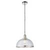 Hansen, industriell pendellampe i krom og ribbet glass - Bilde 6