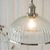 Hansen, industriell pendellampe i krom og ribbet glass - Bilde 2