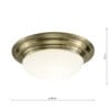 Barclay, stor takplafond til bad i messing med hvit glasskuppel (IP44) - Bilde 4