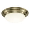 Barclay, takplafond til bad i antikk messing med hvit glasskuppel (IP44)