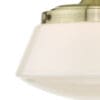 Art deco taklampe til bad i messing og opalglass