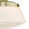 Art deco taklampe til bad i messing og opalglass