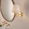 Conway, vegglampe i matt messing med offwhite skjerm(IP44) - Bilde 2