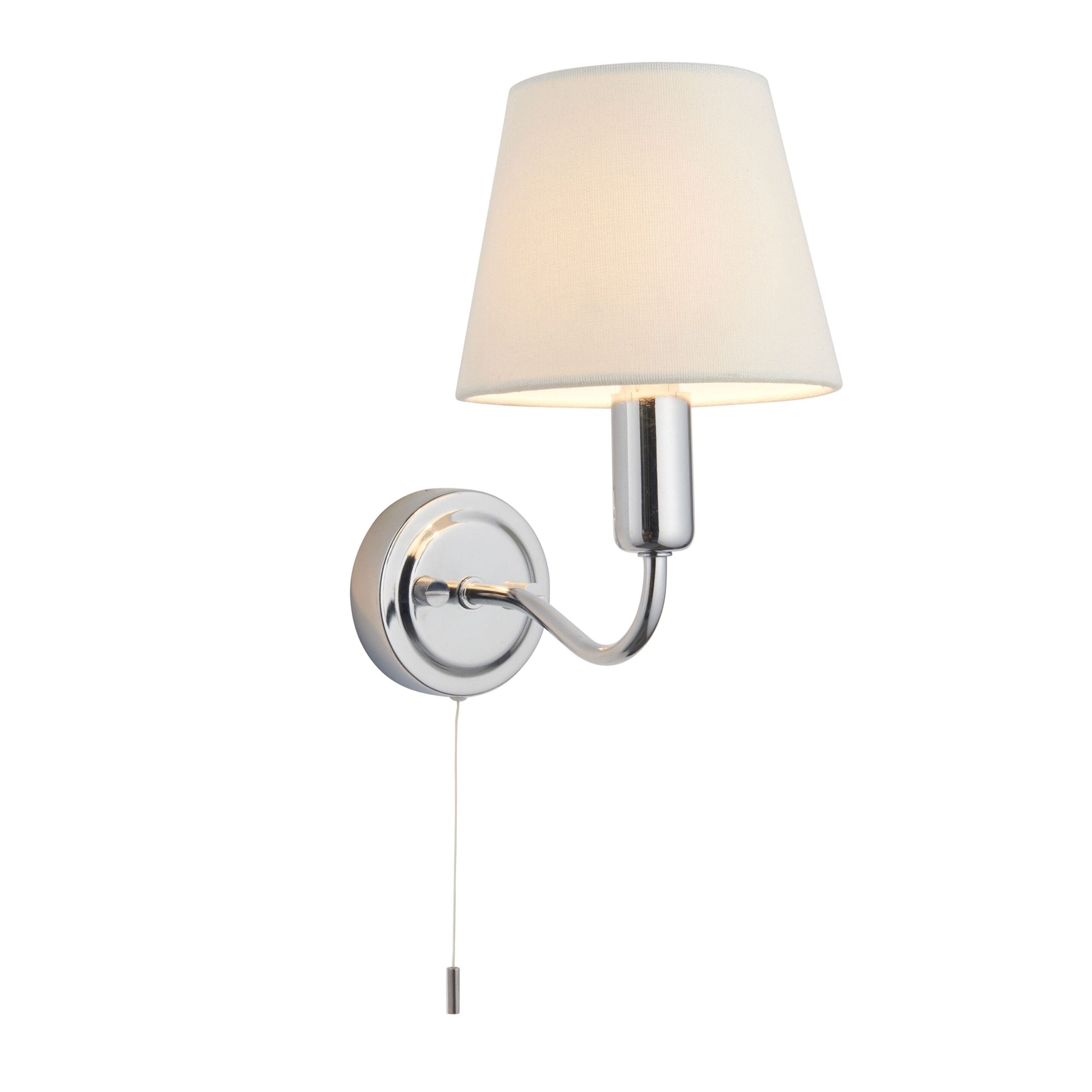 Conway, vegglampe til bad, i krom med offwhite skjerm(IP44)