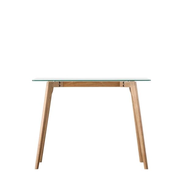 Blair, minimalistisk skrivebord i  glass og eik - Bilde 4