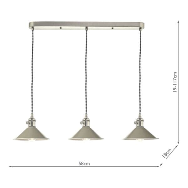 Hadano, landlig taklampe, med 3 beige metallskjermer - Bilde 2