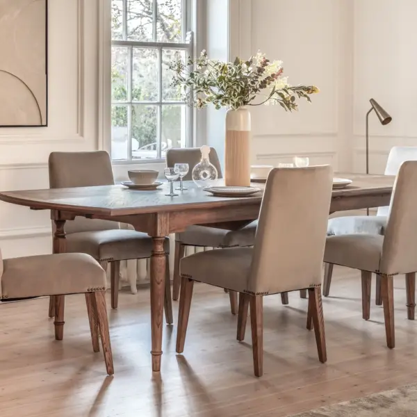 Highgrove, spisebord med ileggsplate  i brunt tre (215-260cm) - Bilde 2