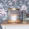 Stor lyslykt i ribbet glass fra Laura Ashley
