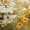 Wildflower Reflections, innrammet bilde med villblomster i grå ramme - Bilde 2