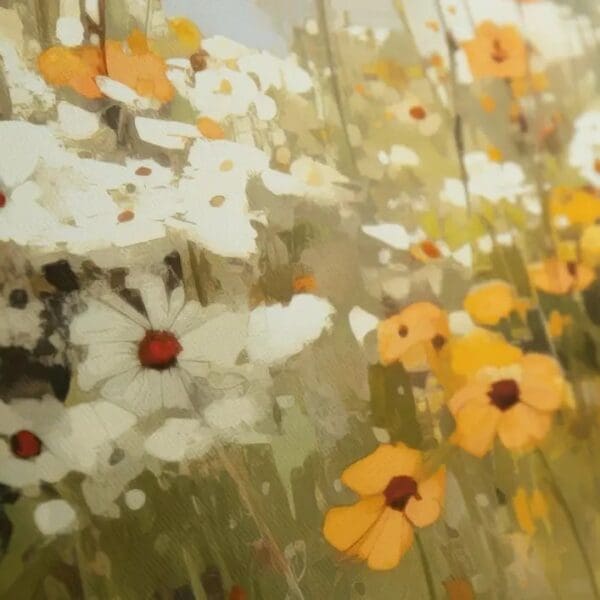 Wildflower Reflections, innrammet bilde med villblomster i grå ramme - Bilde 2