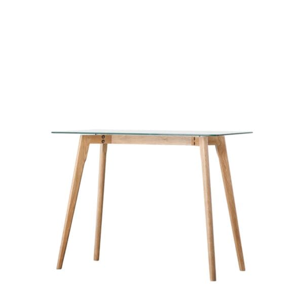 Blair, minimalistisk skrivebord i  glass og eik - Bilde 5