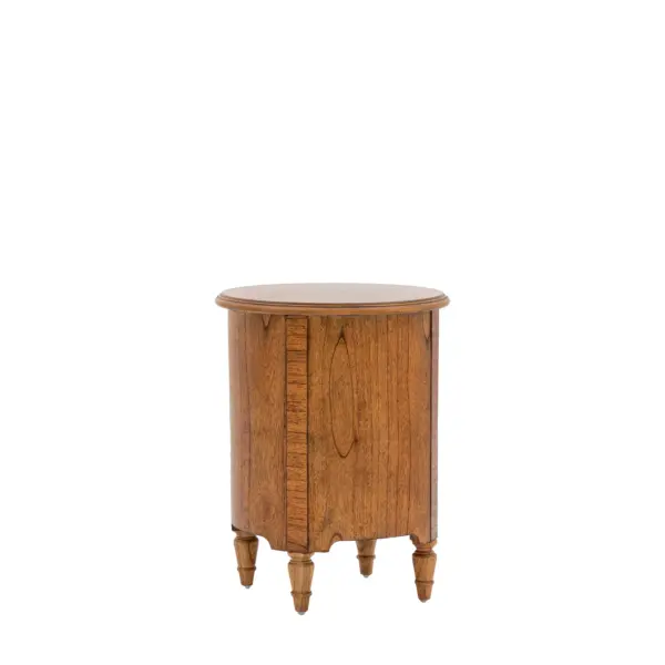 Highgrove, klassisk rund kommode/sidebord i brunt tre - Bilde 7