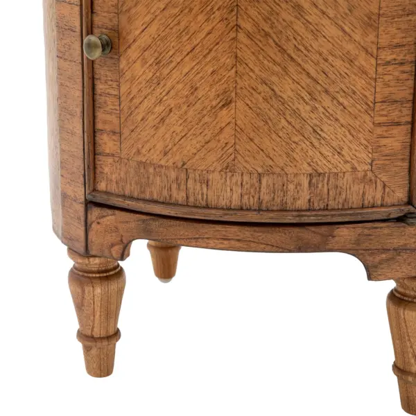 Highgrove, klassisk rund kommode/sidebord i brunt tre - Bilde 9