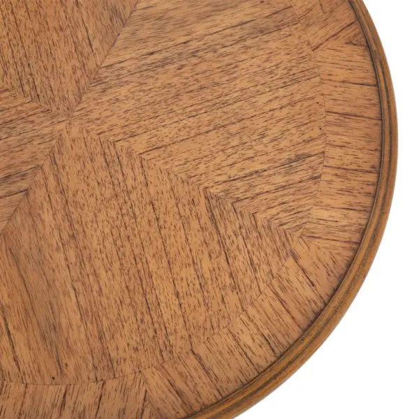 Highgrove, klassisk rund kommode/sidebord i brunt tre - Bilde 8