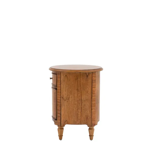 Highgrove, klassisk rund kommode/sidebord i brunt tre - Bilde 6