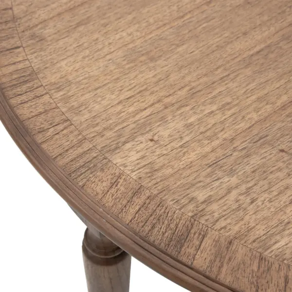 Highgrove, rundt spisebord med ileggsplate  i brunt tre (120-160cm) - Bilde 8