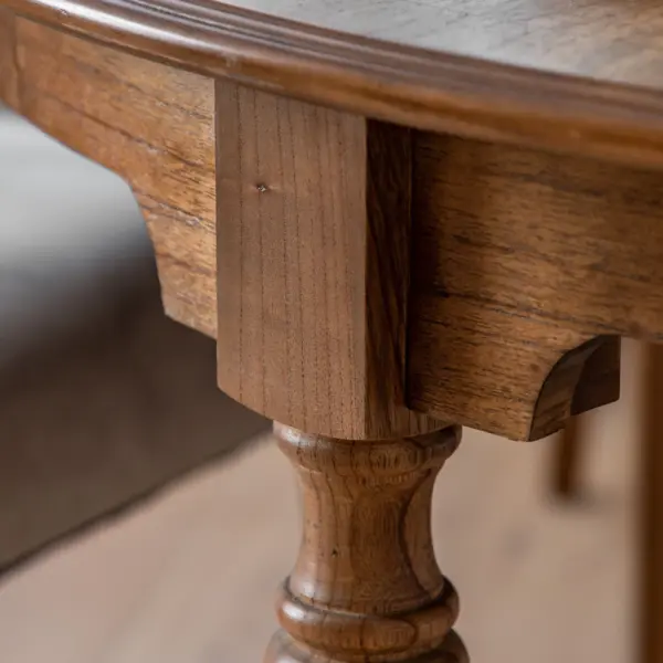 Highgrove, rundt spisebord med ileggsplate  i brunt tre (120-160cm) - Bilde 4
