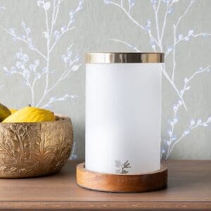 lyslykt i frostet glass