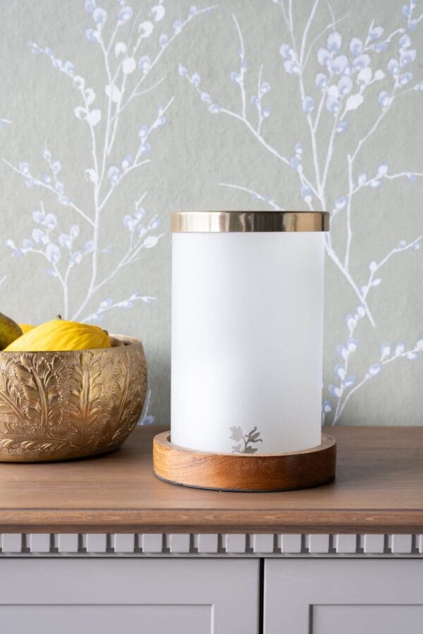 lyslykt i frostet glass