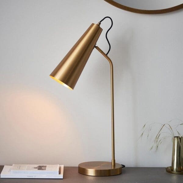 Karna, moderne bordlampe i antikk messing - Bilde 2