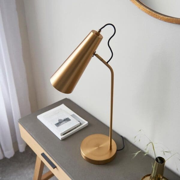 Karna, moderne bordlampe i antikk messing - Bilde 3
