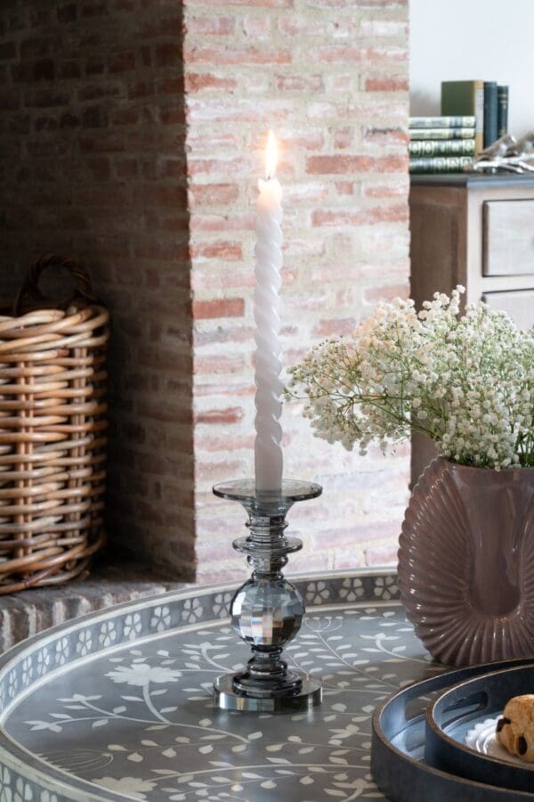 Kersey, elegant lysestake i  slepet  glass (19,5cm)