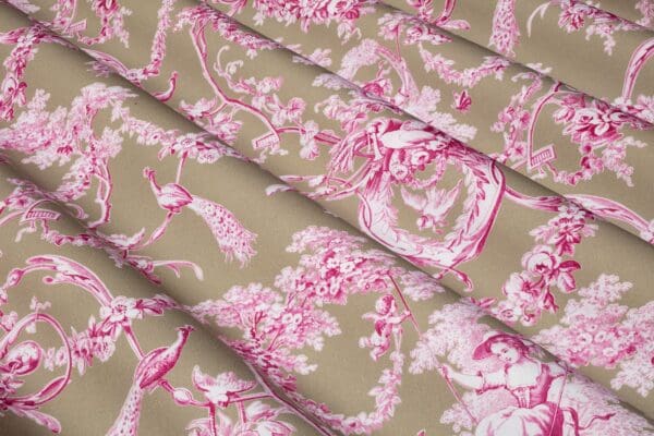 Ludivine, klassisk Toile de Jouy stoff i bomullsperscale - Bilde 3