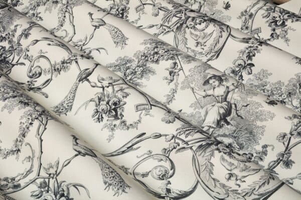 Ludivine, klassisk Toile de Jouy stoff i bomullsperscale - Bilde 5