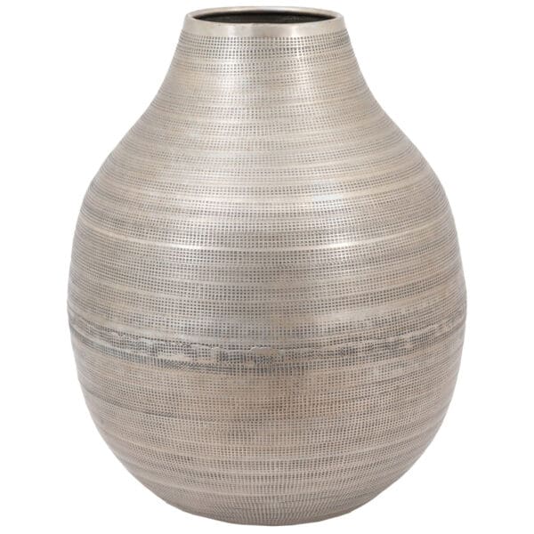 Zahara, rustikk banket vase i sølvfarget aluminium H36cm - Bilde 3