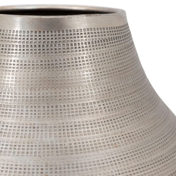 Zahara, rustikk banket vase i sølvfarget aluminium H36cm - Bilde 4