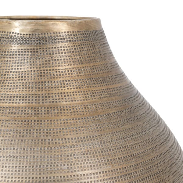 Zahara, rustikk banket vase i messingfarget aluminium H36cm - Bilde 4