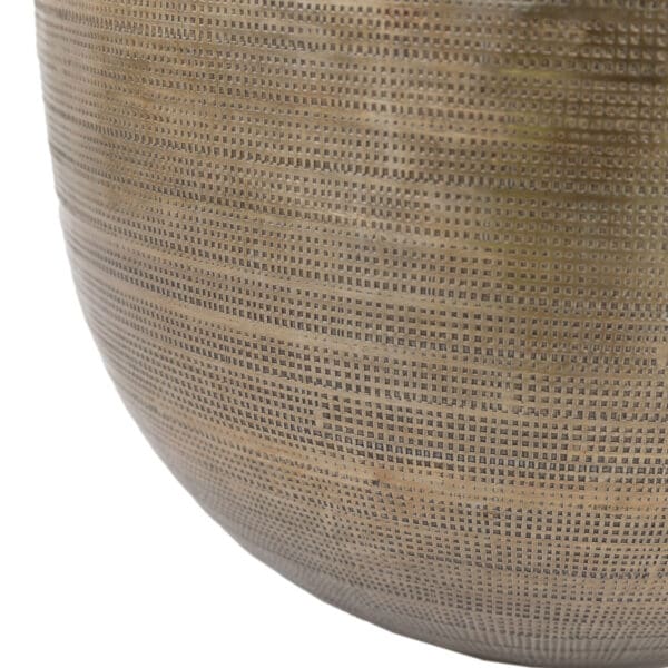 Zahara, rustikk banket vase i messingfarget aluminium H36cm - Bilde 5