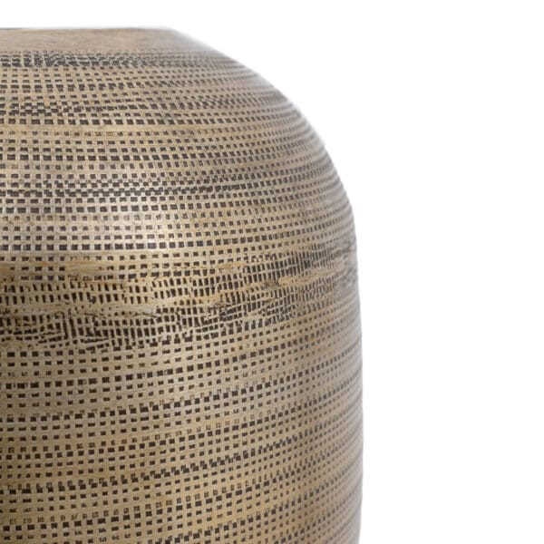 Zahara, rustikk banket vase i messingfarget aluminium H38cm - Bilde 5
