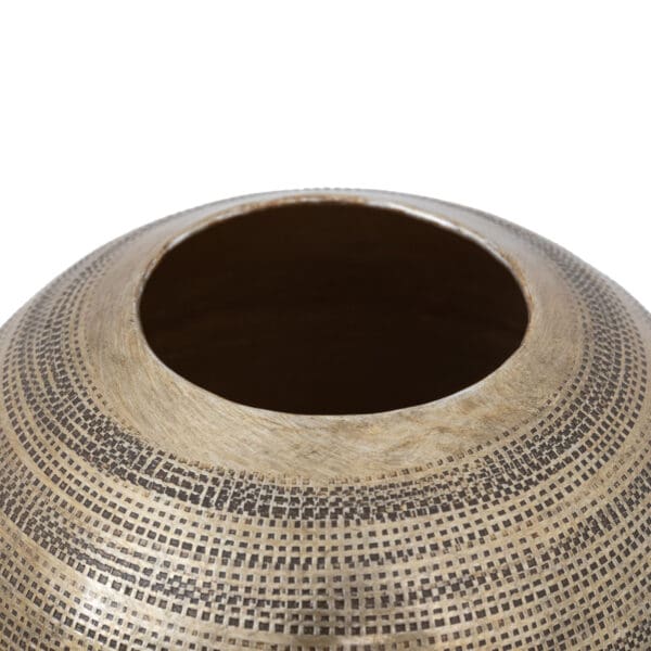 Zahara, rustikk banket vase i messingfarget aluminium H38cm - Bilde 4