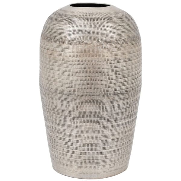 Zahara, rustikk banket vase i sølvfarget aluminium H38cm - Bilde 3