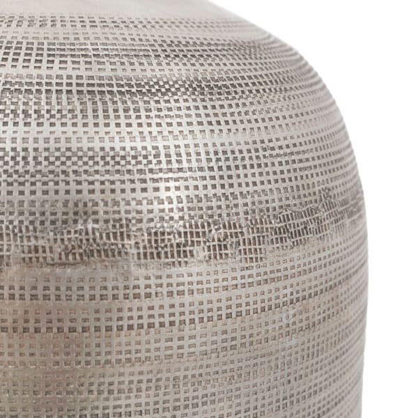 Zahara, rustikk banket vase i sølvfarget aluminium H38cm - Bilde 4