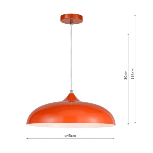 Kaelan, Retro takpendel i orange metall - Bilde 5