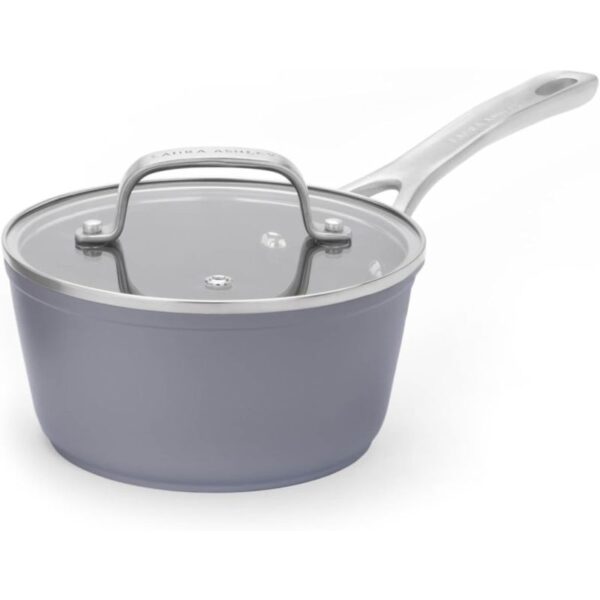 1,9l "non stick" skifergrå kasserolle med glasslokk, fra Laura Ashley - Bilde 2