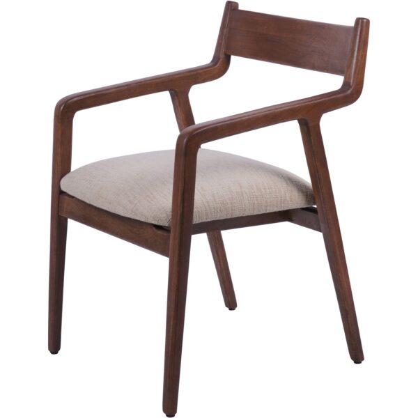 Monterey, enkel spisestuestol med trukket sete i beige - Bilde 4