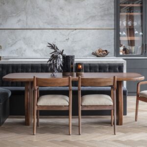 Monterey moderne spisebord i brunbeiset mangotre