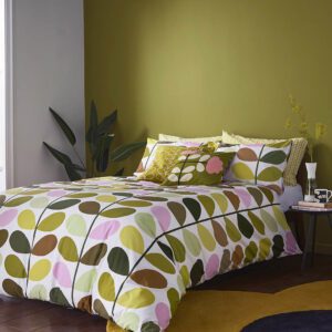 Multi Stem retro sengesett i rosa og grønt fra Orla Kiely