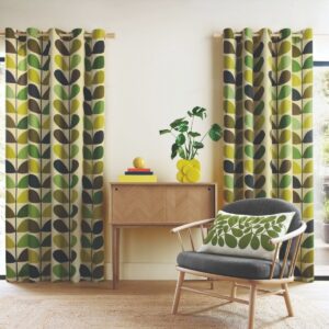 Retro gardiner i grønt og oker fra Orla Kiely
