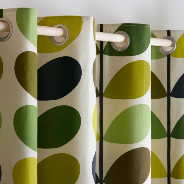 Multi Stem, Retro ferdigsydde gardiner fra Orla Kiely i grønt og oker - Bilde 2