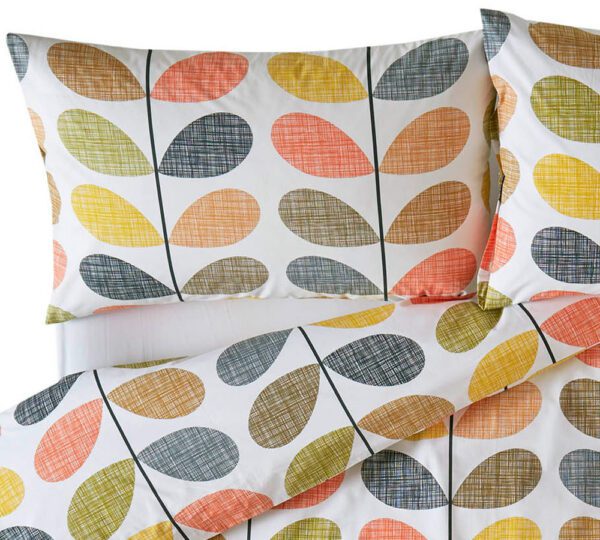 Scribble Stem retro putetrekk i orange fra Orla Kiely